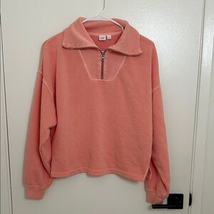 Gap Salmon Pink 1/4 Zip Sweatshirt Size XS